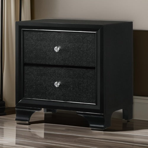 Tyneham textured nightstand in black