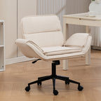 Alnwick swivel vanity chair in beige fabric