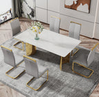 Zennor dining table marble-pattern glass surface detail