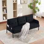 Dunbar corduroy loveseat in black