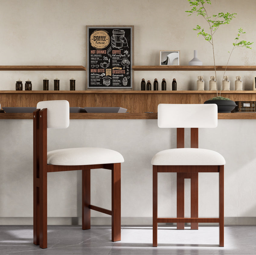 Blakeney bar chair rear view showing the full-height back