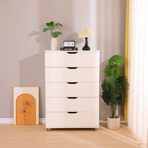 Woburn rolling chest of drawers in white
