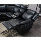 Larkin sectional tufting and faux leather detail