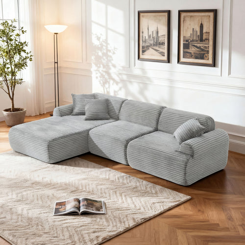 Auren Modular Sectional in grey, L-shape