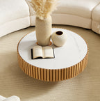 Harlow coffee table seen from above showing the round top