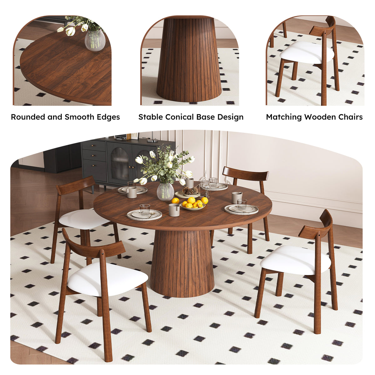 Rothbury dining set table edge and surface detail