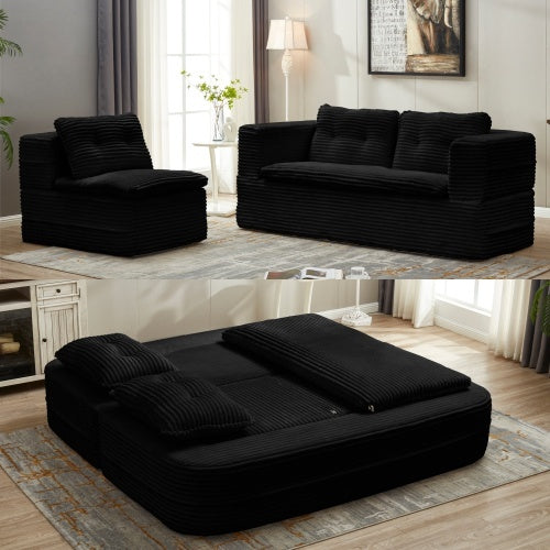 Ilkley floor sofa bed in black