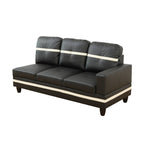 Jesmond sectional leather and tufting detail