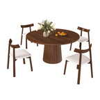 Rothbury round dining set in walnut with four chairs