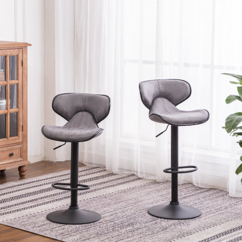 Beccles airlift bar stools in grey polyester