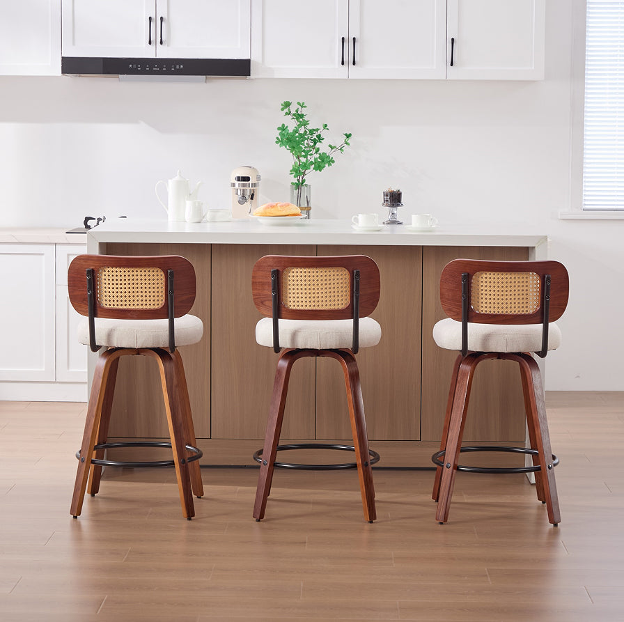Padstow counter stool caned back detail