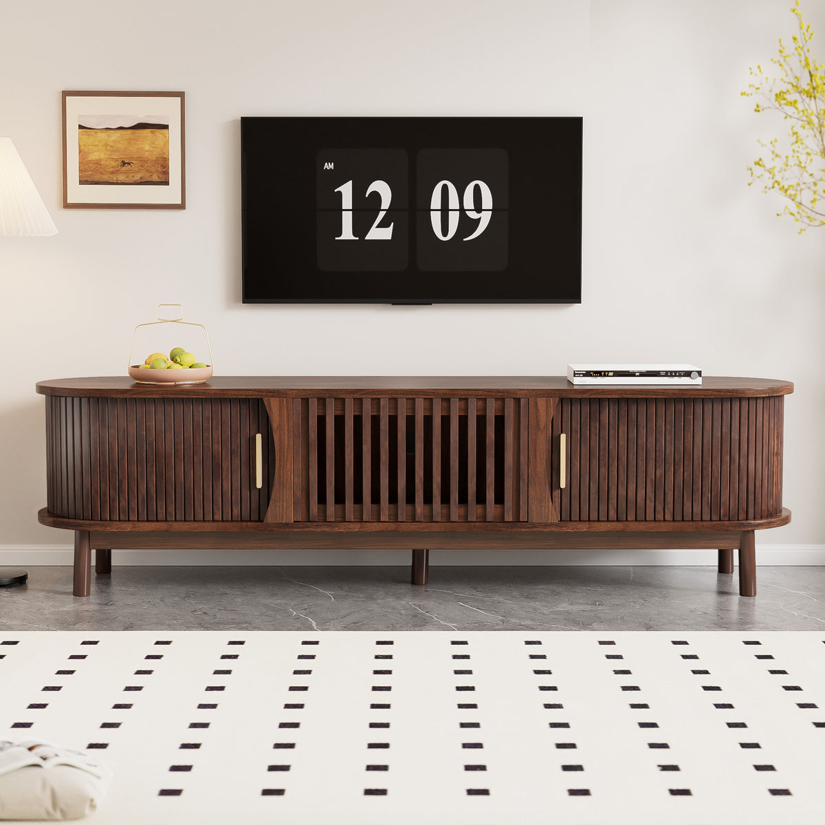 Eastleigh TV stand adjustable wood shelves