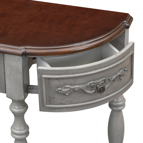 Jedburgh curved console styled in a hallway