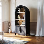 Cavill bookcase with the arched doors open showing three tiers