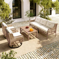 Jura four-piece swivel patio set in beige