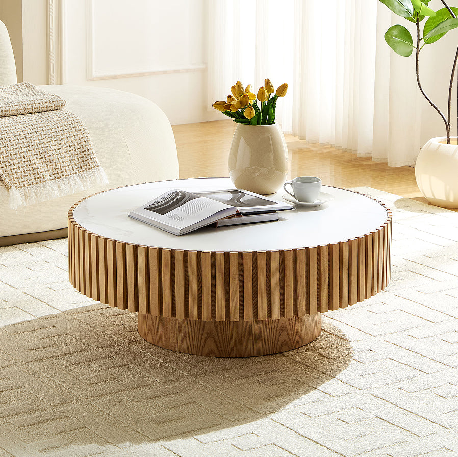 Harlow coffee table in oak, front view