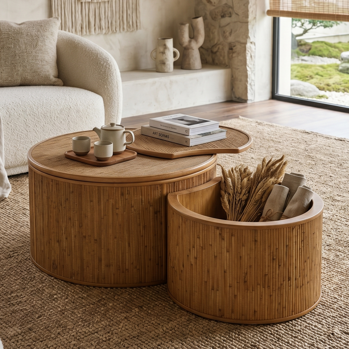 Zeller coffee table with the storage open