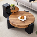 Aldon two-tier coffee table in black, in a living room