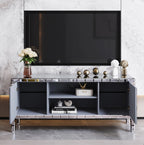 Havant mirrored glass console in a living room setting