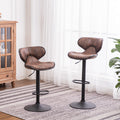 Beccles airlift bar stools in brown, pair