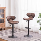 Beccles airlift bar stools in brown, pair