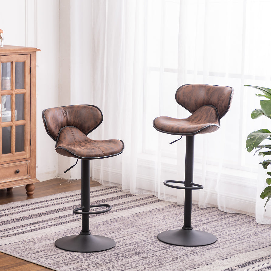 Beccles airlift bar stools in brown, pair