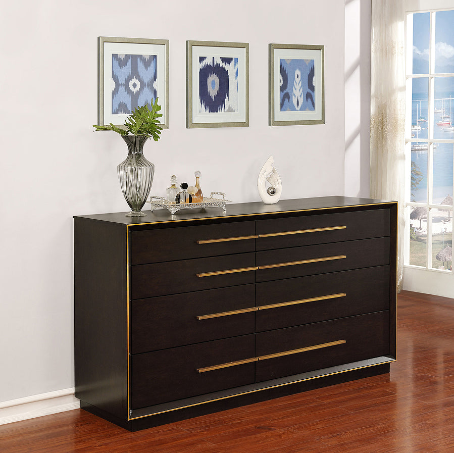 Tetbury six-drawer dresser in black