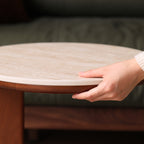 Linden round coffee table base and leg detail