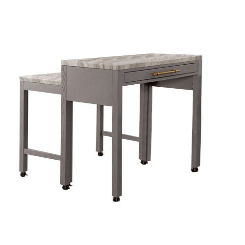 Stanmore counter-height dining table with faux marble top in grey