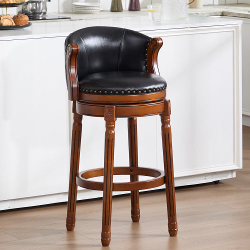 Marlow backed bar stool in black, bar height