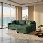 Rialto Velvet Sectional, angled view