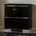 Chettle high-gloss nightstand in black