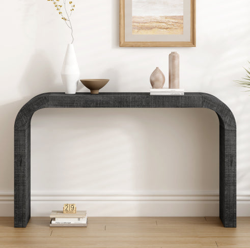 Quorn curved narrow console in black