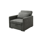 Pelham sleeper chair in dark grey, part reclined