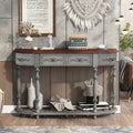 Jedburgh four-drawer curved console in antique grey