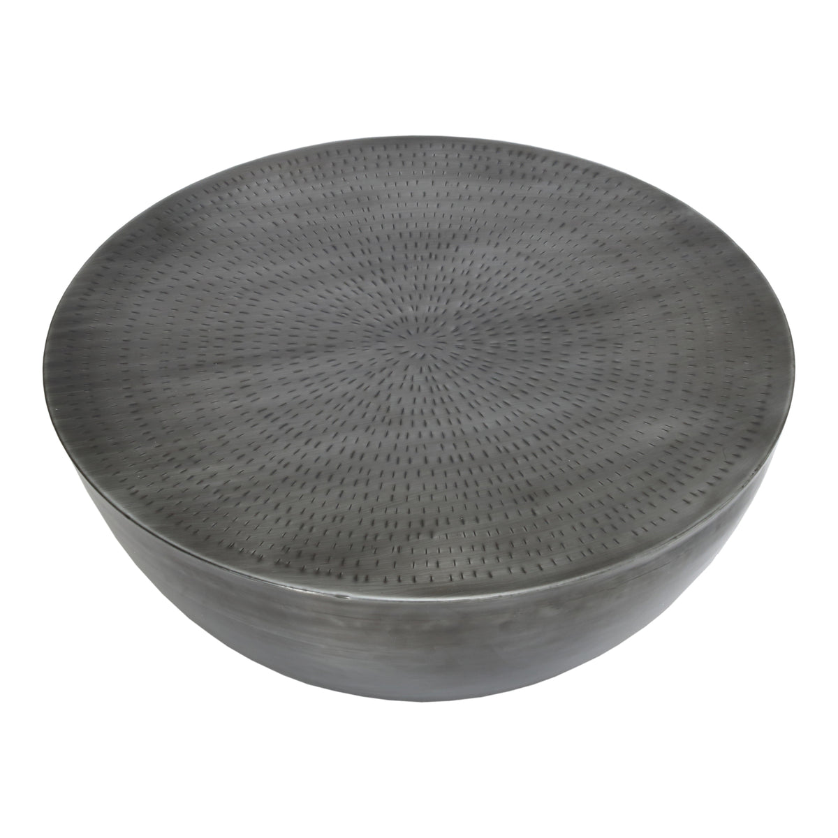 Corniche metal coffee table seen from above