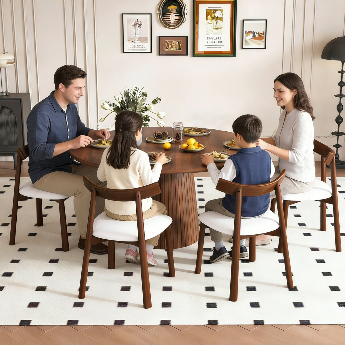 Rothbury round dining set in a dining room