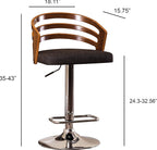 Amberley bar stool, shaped timber backrest seen from the side