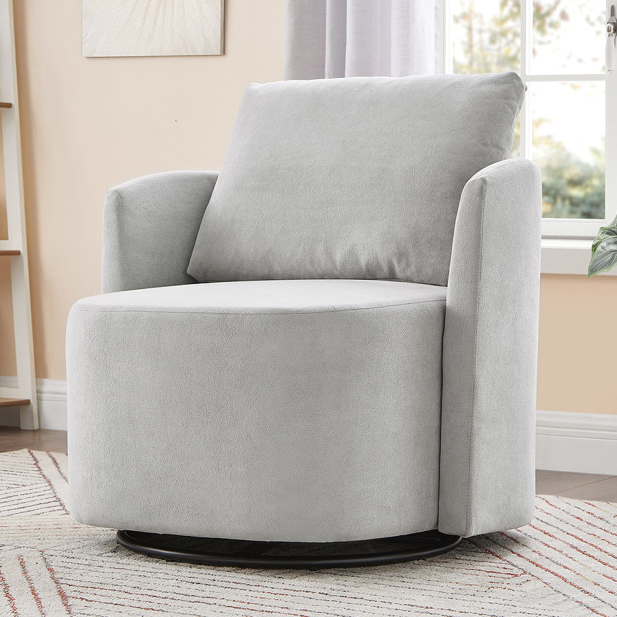 Aysgarth chenille swivel barrel chair in grey