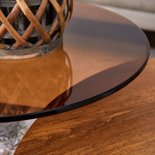 Aldon two-tier coffee table showing both shelf levels