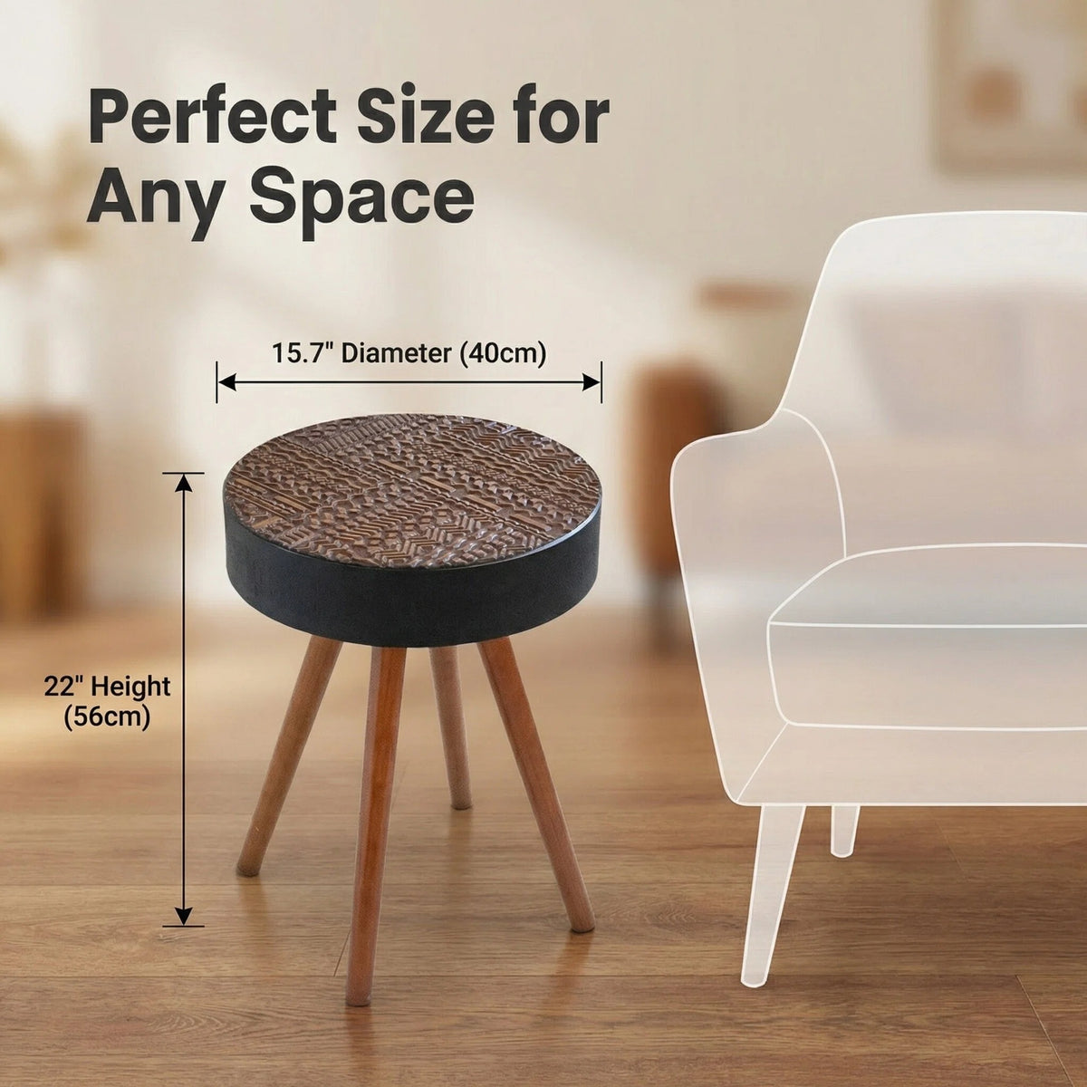 Saxon side table adjustable height mechanism