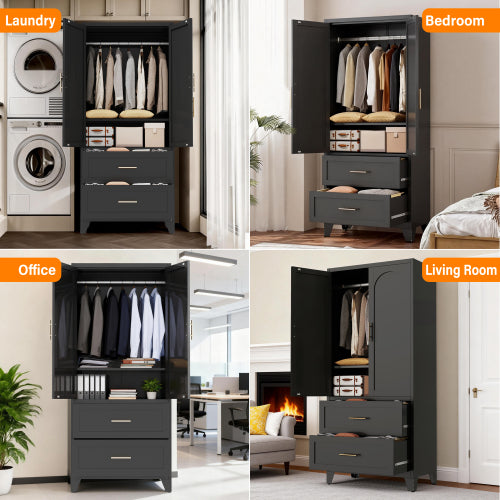 Ledbury wardrobe with the doors open