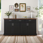 Braemar sideboard with the doors open showing shelves