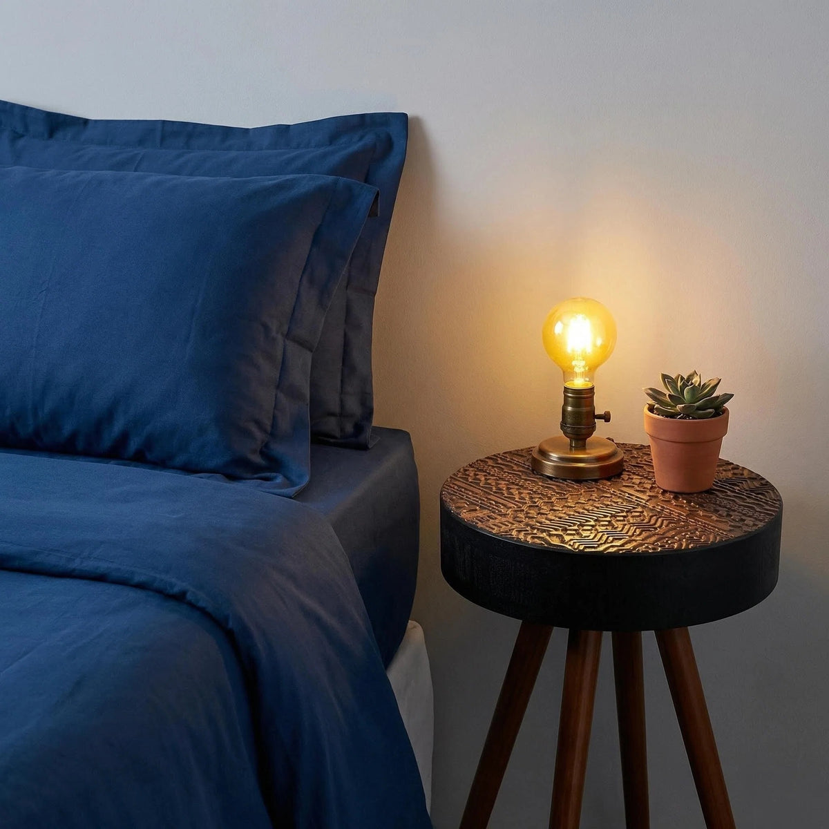 Saxon round side table seen from above