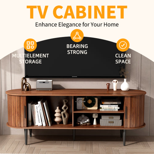 Aveley TV console in natural wood