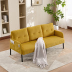 Dunbar corduroy loveseat in mustard yellow