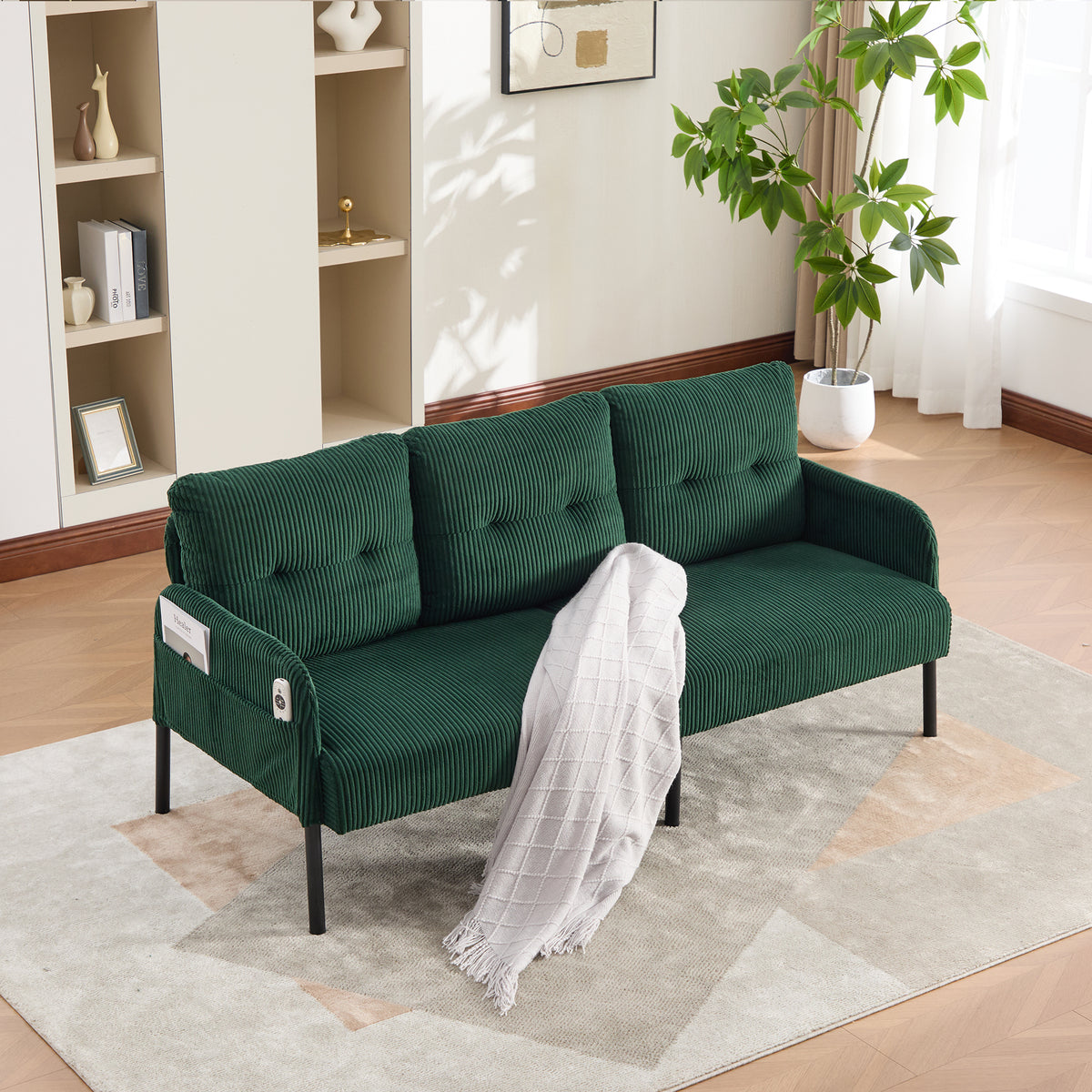 Dunbar corduroy loveseat in emerald