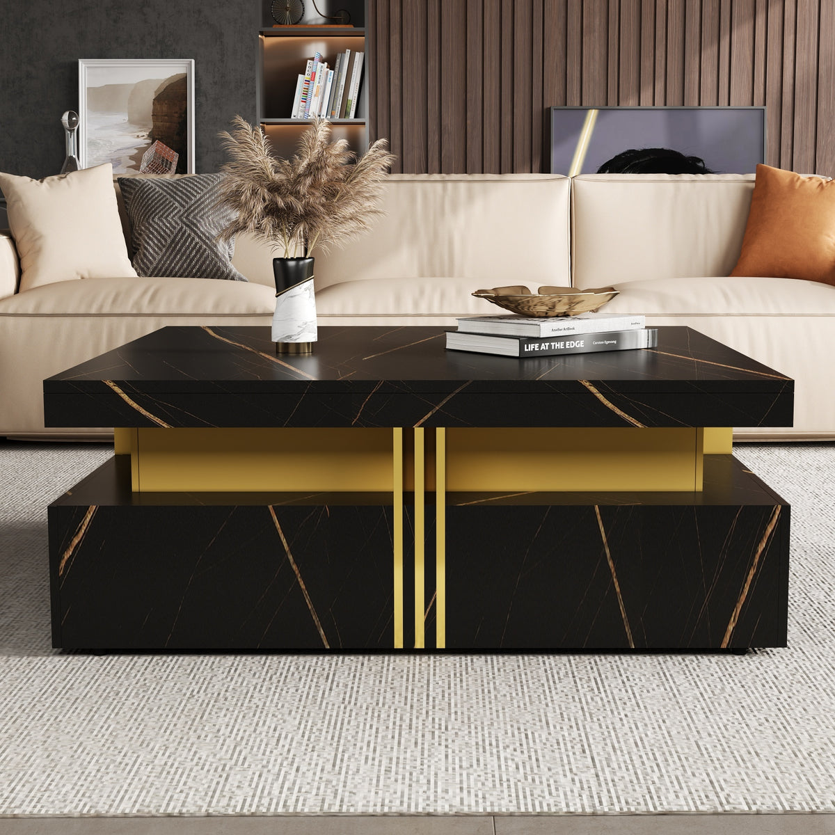 Ravel Marble Coffee Table, angled view