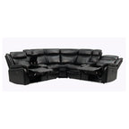 Larkin curved sectional in black, front view