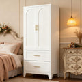 Zermatt metal wardrobe in white, closed